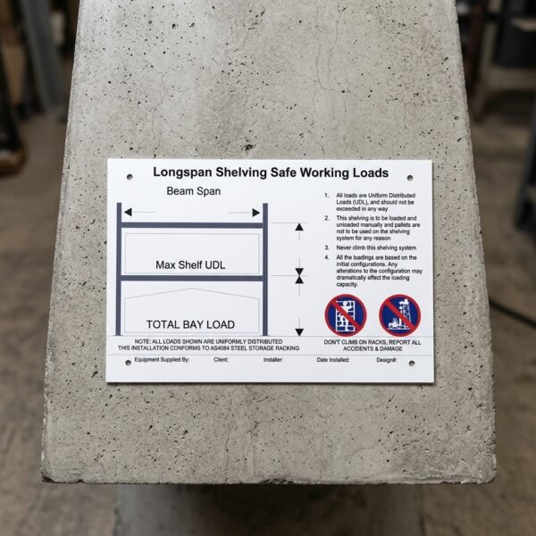 Safe Work Load Signs | Western Pallet Racking